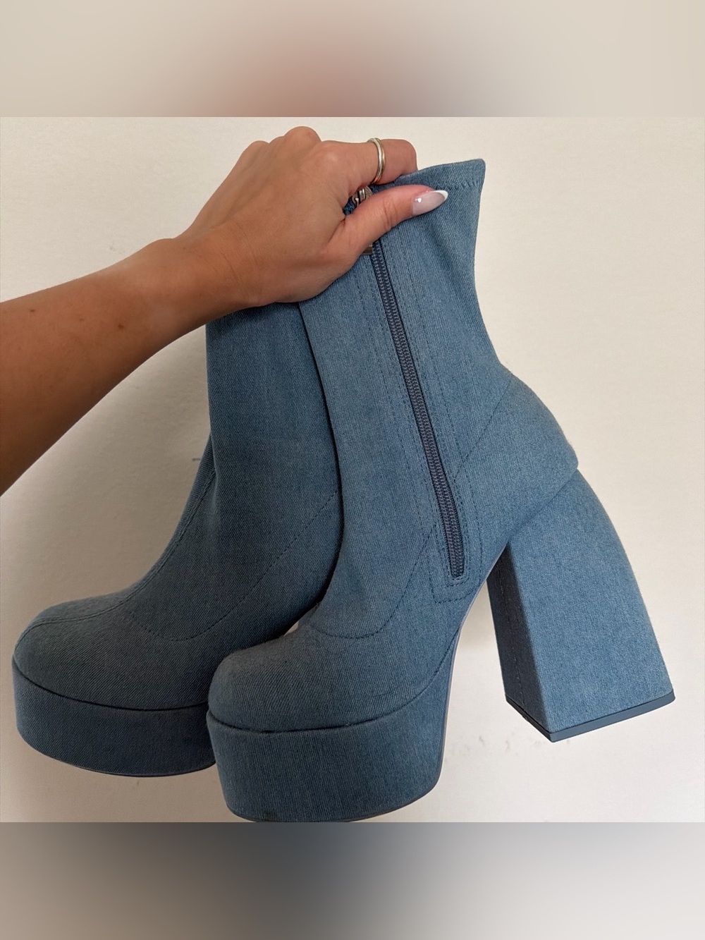 denim boots